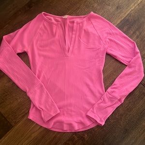 FREE PEOPLE RIBBED VNECK